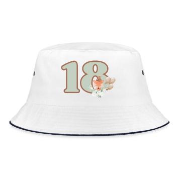 18e anniversaire renard fleurs - Bob - blanc/marine - Devant