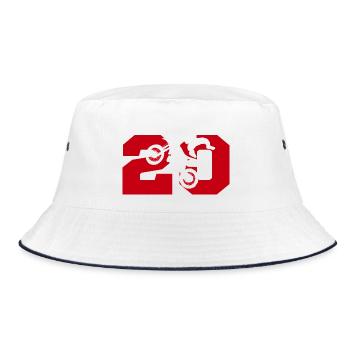 Moto 20 Biker - Bucket Hat - Weiß/Navy - Vorne