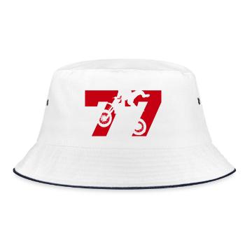 Moto 77 biker - Bucket Hat - white/navy - Front
