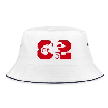 Moto 82 biker - Bucket Hat - white/navy - Front