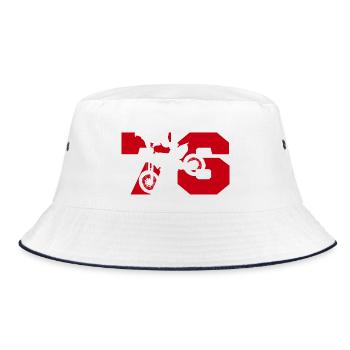 Moto 76 Biker - Bucket Hat - Weiß/Navy - Vorne