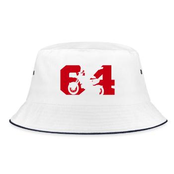 Moto 64 biker - Bucket Hat - white/navy - Front