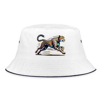 Gepard - Bucket Hat - Weiß/Navy - Vorne