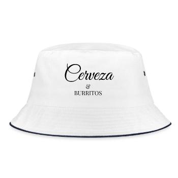 Cerveza & Burritos - Bucket Hat - Weiß/Navy - Vorne