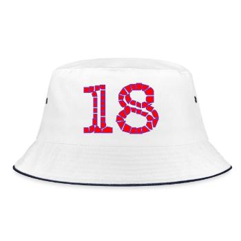 18. 18 YEARS OLD. 18th ANNIVERSARY. 18 BIRTHDAY. - Bucket Hat - white/navy - Front