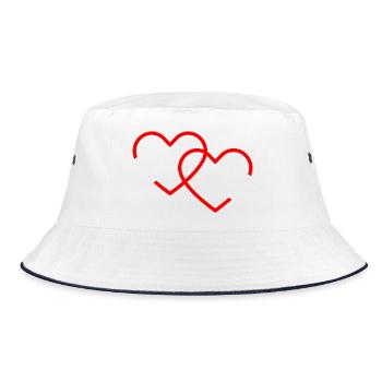 coeur coeur personnalisé couple - Bob - blanc/marine - Devant