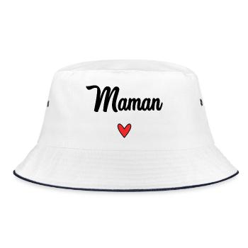HAPPY BIRTHDAY. HEART. HAPPY MOTHER'S DAY. MOM - Bucket Hat - white/navy - Front