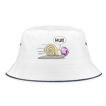 Racing snail - now also in pink - Bucket Hat - white/navy - Front
