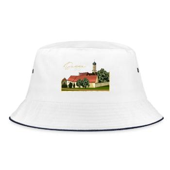 Mönchsdeggingen // Illustration - Bucket Hat - Weiß/Navy - Vorne