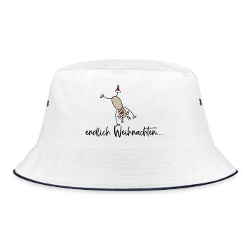 Lustige Weihnachten - Bucket Hat - Weiß/Navy - Vorne