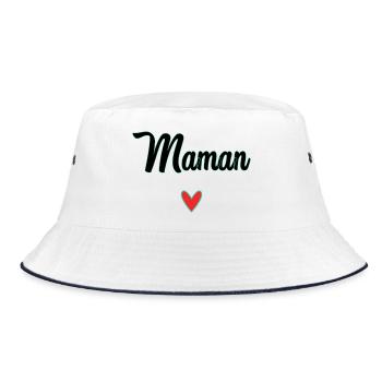 MOM. MOTHER'S DAY. HEART. FEAST. HAPPY BIRTHDAY - Bucket Hat - white/navy - Front
