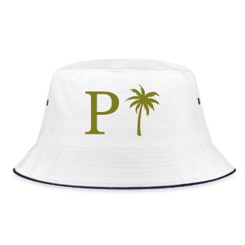 Letter p green Palm - Bucket Hat - white/navy - Front