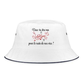 Demande en mariage, Saint-Valentin, Romantique - Bob - blanc/marine - Devant