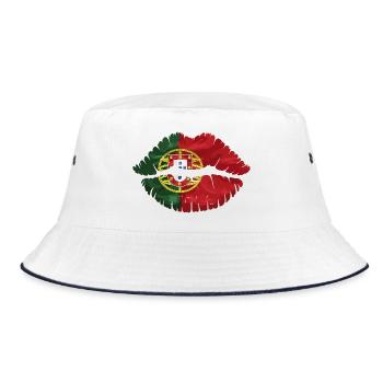 Kuss Portugal - Bucket Hat - Weiß/Navy - Vorne