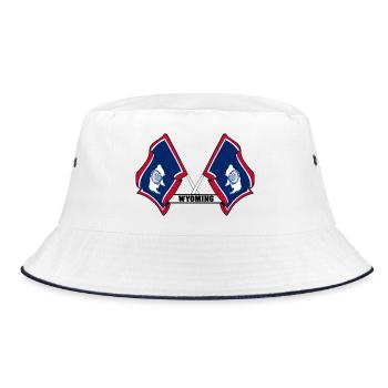 Two flags text WYOMING - Bucket Hat - white/navy - Front
