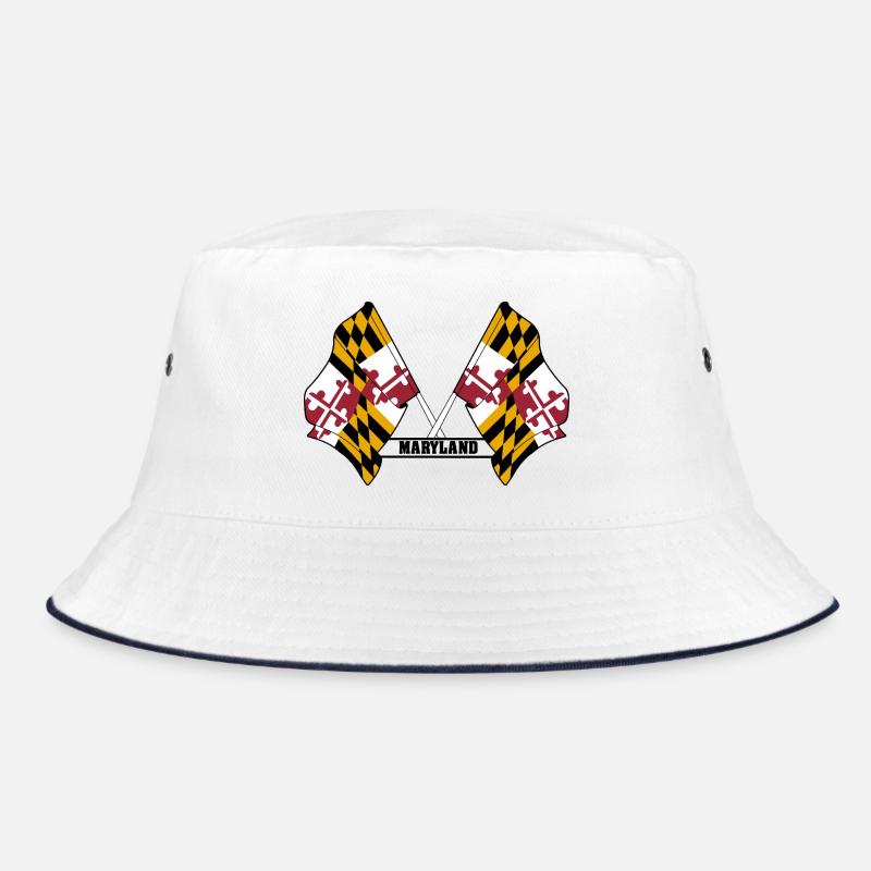 Two flags text MARYLAND Bucket Hat