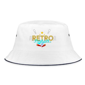 Retro-Flipper - Bucket Hat - Weiß/Navy - Vorne
