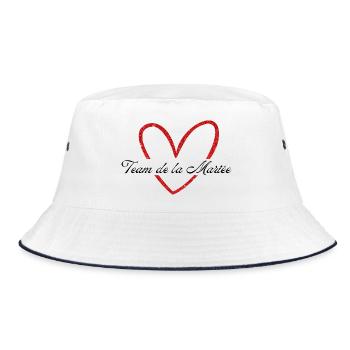 Red Heart Glitter Bride Team - Bucket Hat - white/navy - Front