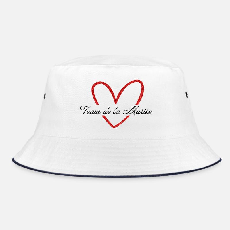 Rotes Herz Glitzer Braut Team Bucket Hat