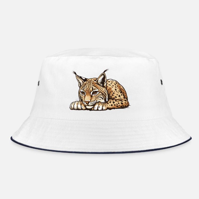 Luchs - Bucket Hat - Weiß/Navy
