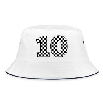 Numéro 10 à carreaux - Bob - blanc/marine - Devant