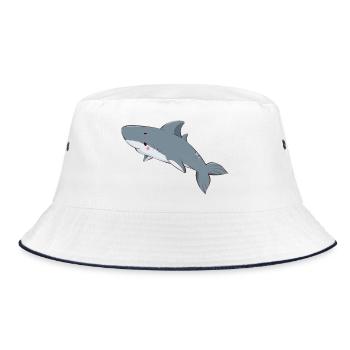 Shark - Bucket Hat - white/navy - Front