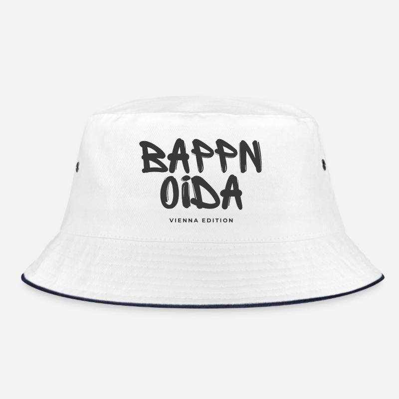 Bappn oida - Vienna Edition - Bucket Hat - Weiß/Navy