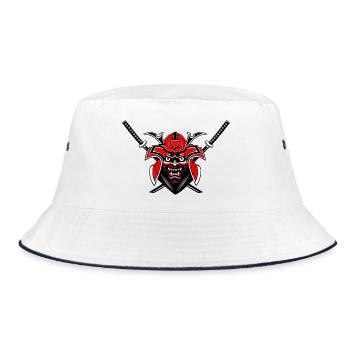 Menpō & Épées – Rouge Noir Design - Bob - blanc/marine - Devant