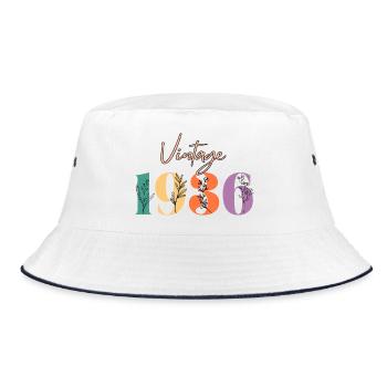 Vintage 1936 florale - Bob - blanc/marine - Devant