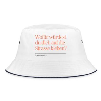 Check-in Question No. 1 - Bucket Hat - white/navy - Front