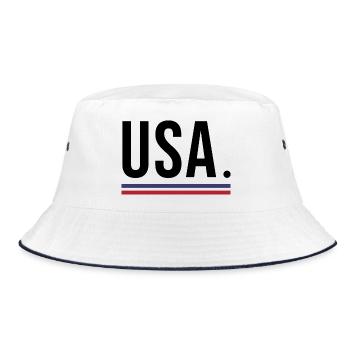 États-Unis – Chemise 🇺🇸 streetwear audacieuse - Bob - blanc/marine - Devant