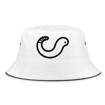 earthworm - Bucket Hat - white/navy - Front
