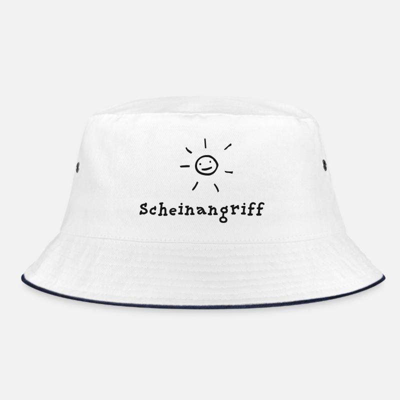 Scheinangriff - Bucket Hat - Weiß/Navy