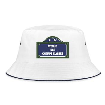 Vintage Parisian Street Signage Street Sign - Bucket Hat - white/navy - Front