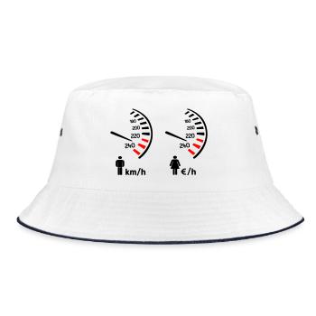Speedometer km/h and expense meter - Bucket Hat - white/navy - Front