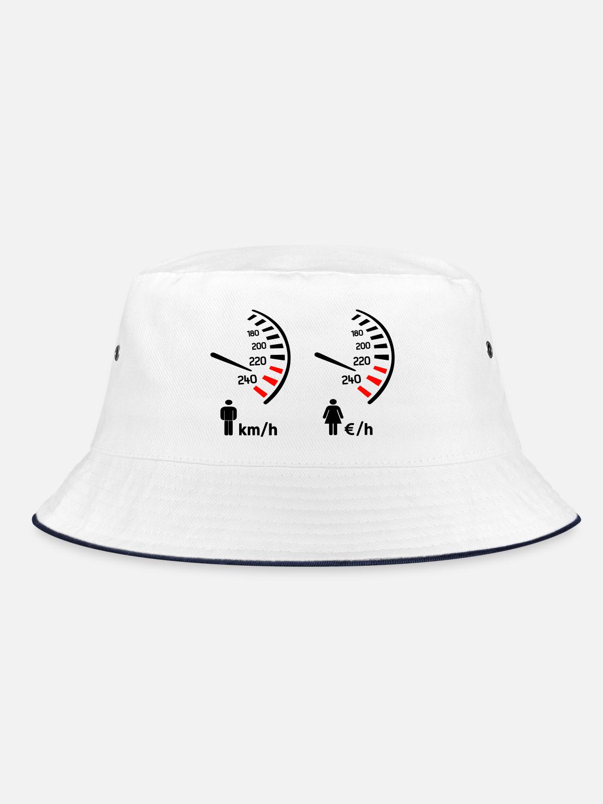 Speedometer km/h and expense meter - Bucket Hat - white/navy - Front
