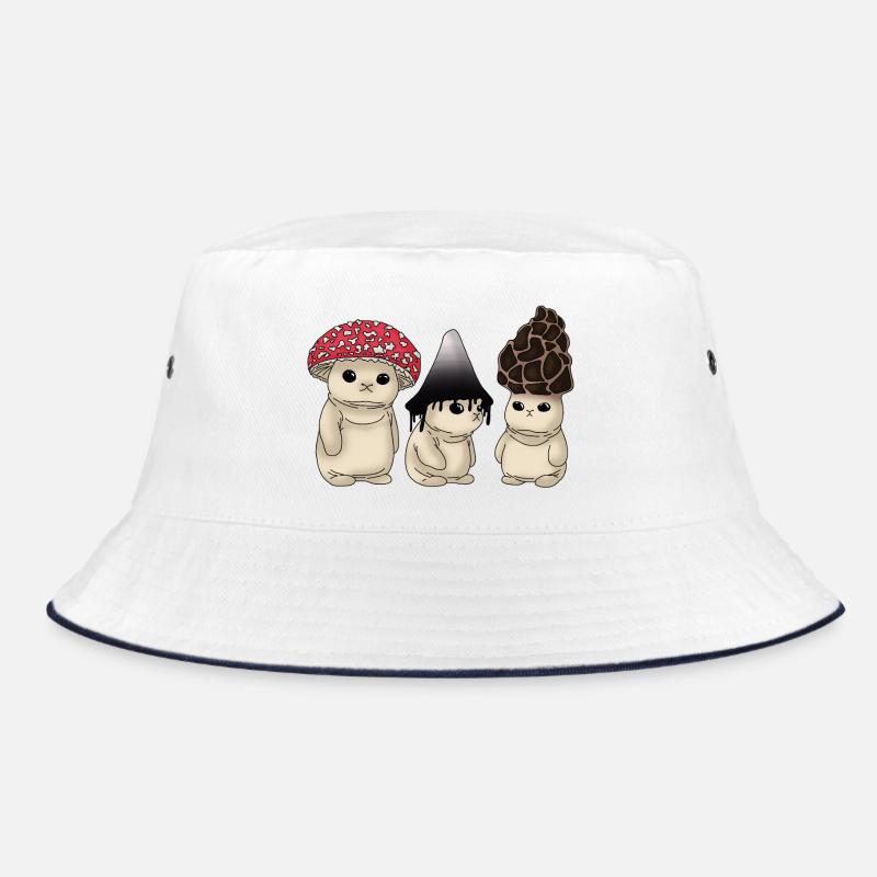 Pilz - Bucket Hat - Weiß/Navy
