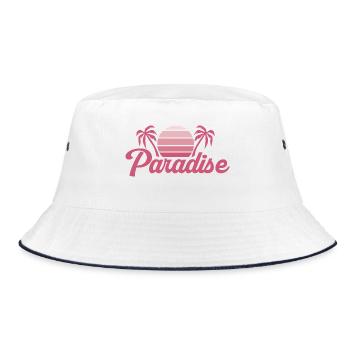 Tropical Sunset Silhouette - Bucket Hat - white/navy - Front