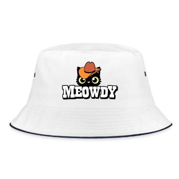 Motif chat avec chapeau de cowboy - Bob - blanc/marine - Devant