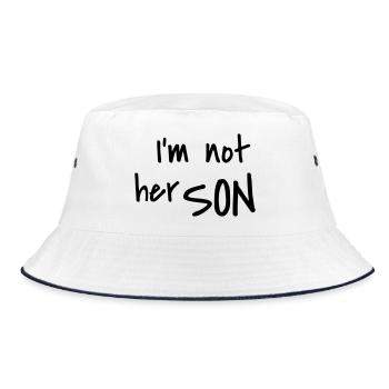 I'm not her son - Bucket Hat - Weiß/Navy - Vorne