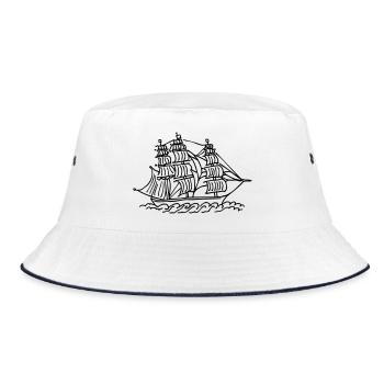 ship - Bucket Hat - white/navy - Front