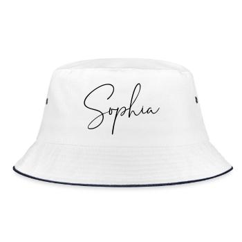 Sophia / Handwriting Design - Bucket Hat - white/navy - Front