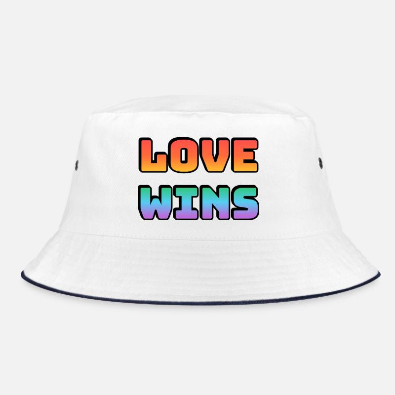 Love Wins Gradient Rainbow Letters Bucket Hat
