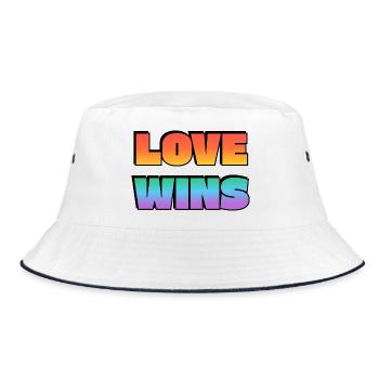 Love Wins Gradient Bold Text - Bucket Hat - white/navy - Front