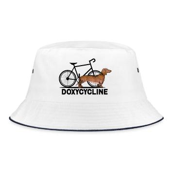 Doxycycline Grappige Dachshund Cyclus - Bucket Hat - white/navy - Front