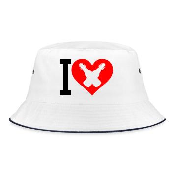 I Love Beer - Bucket Hat - white/navy - Front