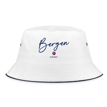 Bergen - Lettrage du drapeau de la Norvège - Norge - Norwegen - Bob - blanc/marine - Devant