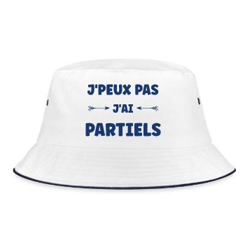 I can't I have partials - Bucket Hat - white/navy - Front