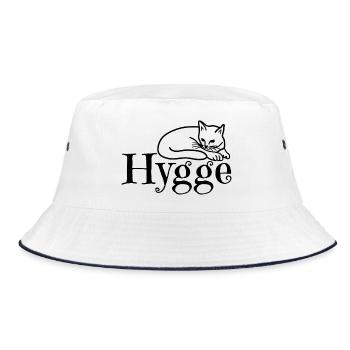 Hygge mit Katze - Bucket Hat - Weiß/Navy - Vorne