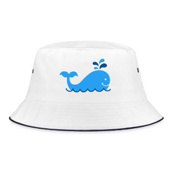 Nautic Design baleine bleue éclaboussure dessin animé - Bob - blanc/marine - Devant